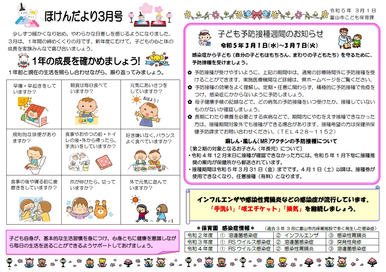幼保連携型認定こども園 クレヨン | ほけんだより3月号